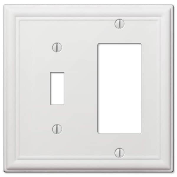 Livewire Chelsea White 2-Gang Stamped Steel Rocker & Toggle Wall Plate LI2514414 - main